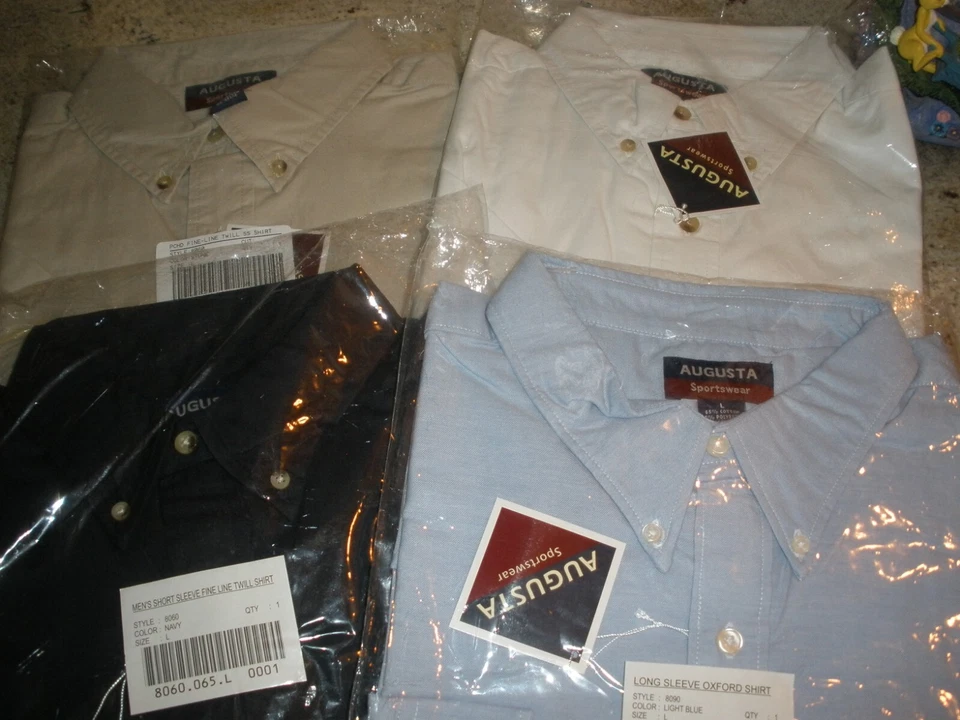 NEW Men s Button Up Dress Shirt Long Sleeves Augusta Sportswear (YOU CHOOSE) - Image 1 of 1