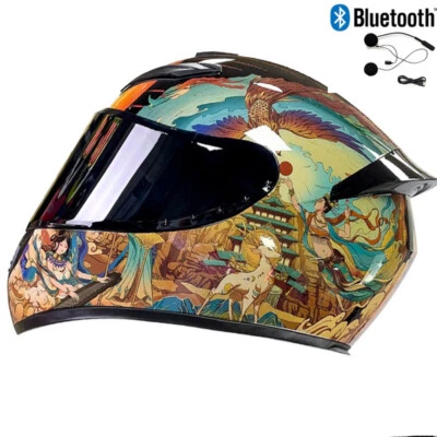 DOT Cascos de Motocicleta Bluetooth Deporte Moto Calle Cara Completa Cascos de Choque Foto 1 de 4