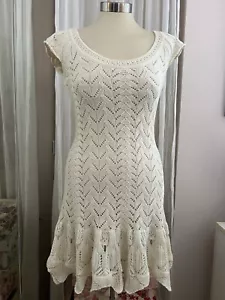Moda international Vintage Cotton Crochet dress Ecru S - Picture 1 of 20