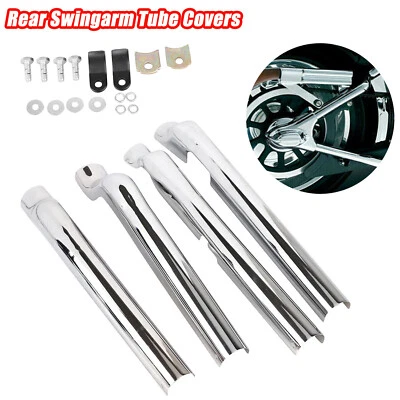 For Harley Heritage Softail Classic FLSTC FXSTB Rear Swingarm Tube Covers Chrome Foto 1 de 4
