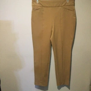 SO SLIMMING BY CHICO’S PULL ON REGULAR PANTS SIZE 2 (LARGE 12) TAN - Picture 1 of 7