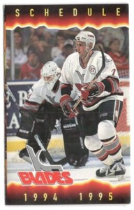 1994-95 Kansas City Blades IHL Hockey Schedule !!! Price Chopper