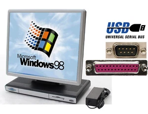 Silent Mini Computer AIO with 17" 43cm TFT Monitor Windows 98 LPT USB LAN - Picture 1 of 1