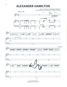 LIN MANUEL MIRANDA SIGNED AUTOGRAPH ALEXANDER HAMILTON SHEET MUSIC - BROADWAY - Picture 1 of 2