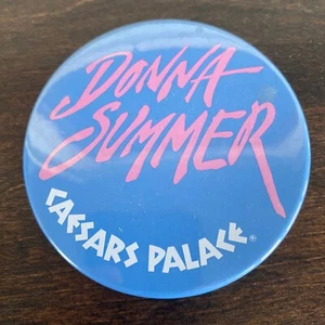 Vintage Caesars Palace Casino Pinback Button Donna Summer Las Vegas - Picture 1 of 2