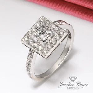 Boucheron Ava Ring Weissgold 750 Prinzess Diamant 0,60 ct Gr. 54 Gold Solitär - Bild 1 von 4