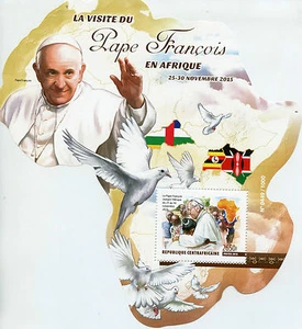 Central African Republic 2015 MNH Pope Francis Visits Africa 1v S/S Doves Birds - Picture 1 of 1