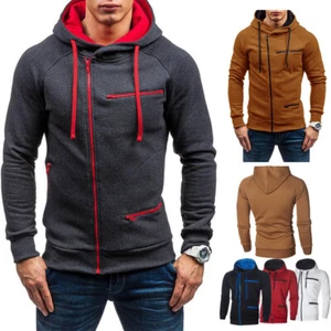 Mens Hoodie Fleece Warm Hooded Jacket Coat Sweatshirt Winter Work Zip Up Jumper - Picture 1 of 11