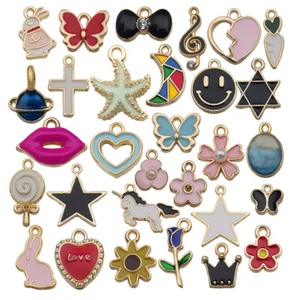 10/30pcs Alloy Enamel Charms Pendants for Jewelry Making Earrings Bracelet - Picture 1 of 43