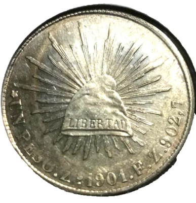 Gorra elf México 1 Peso 1901 ZsFZ y Ray Zacatecas Como Nueva C48 Foto 1 de 2