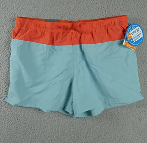 Columbia Womens Shorts Large Sandy River Colorblock Nylon Blue Orange Pocket - Picture 1 of 18