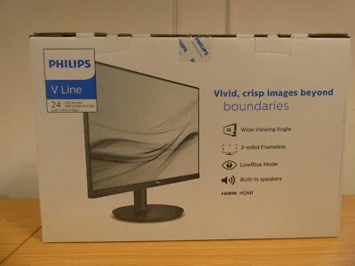 Philips 242V8LA 23.8" FHD VA LCD Monitor - Black - 242V8LA/00 (NEW SEALED) - Image 1 of 4