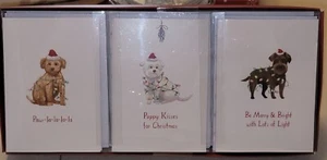 Dogs Christmas Cards Set of 12 - 4 Cards Each 3 Different Breeds by Punch Studio - Picture 1 of 10
