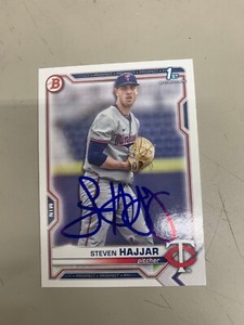 Steven Hajjar Signed Card 2021 Bowman  Team Card IP Auto