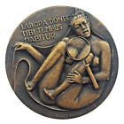Kauko Rasanen 1989 Bronze Kunstmedaille ""Labor Donec.../Hartiala"" 80mm 447 gr