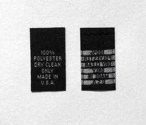 250 PCS BLACK WOVEN CLOTHING SEWING GARMENT CARE LABEL - 100% POLYESTER - Picture 1 of 1