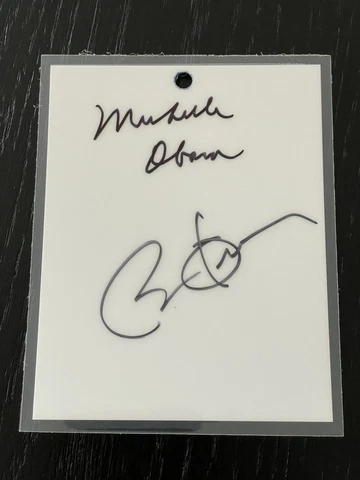 Barack and Michelle Obama Signed Pass 2008 44 US President JSA LOA Auto Grade 9 Cover