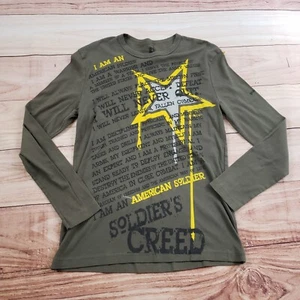 US Army Shirt Womens Extra Large Green Yellow Military Soldiers Creed Ladies XL - Picture 1 of 9