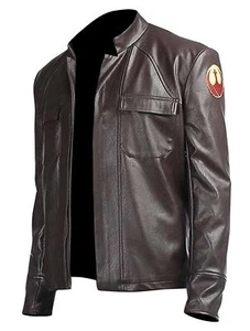 Chaqueta de cuero para hombre marrón Poe Dameron Star Wars The Last Jedi Oscar Isaac - Imagen 1 de 5
