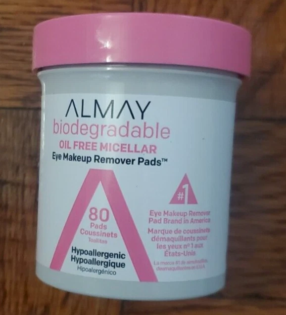 Almohadillas desmaquillantes de ojos micelares biodegradables sin aceite Almay, 80 unidades NUEVAS Foto 1 de 1