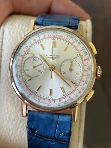 Longines 30ch vintage watch ref. 7414 crono de oro de 18 kt