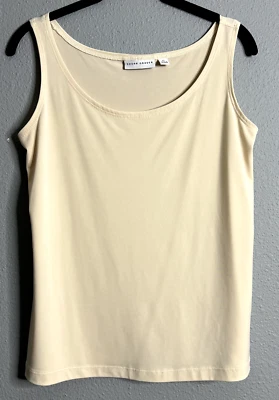 Susan Graver XS Ivory Sleeveless Top Blouse Women Stretch Minimalist Career Wear - Image 1 of 4