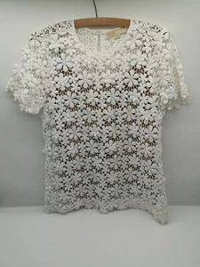 Michael Kors White Lace Top Fully Lined - Size Small - Picture 1 of 11