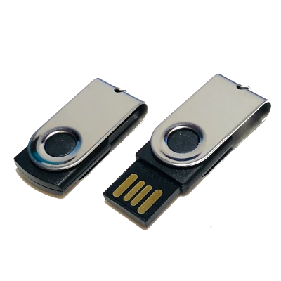 USB Germany MINI Swivel USB Stick Schwarz / Chrome USB 2.0