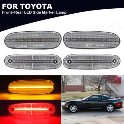 For 1993-98 Toyota Supra Mk4 LED Front Rear Bumper Side Marker Lights Clear Lens Foto 1 de 4