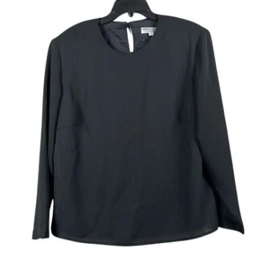 Adrianna Pappel Long Sleeve Evening Essentials Blouse Womens Size 1X  Black - Picture 1 of 8