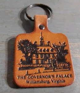 Fort Williamsburg Virginia The Governors Palace Leder Schlüsselanhänger Vintage Keyring - Bild 1 von 2