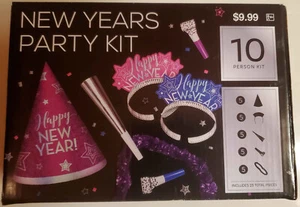 Silvesterpartyset - 2025 - Hüte, Diademe, Hörner, Gebläse (rosa) (10 Personen) - Bild 1 von 3