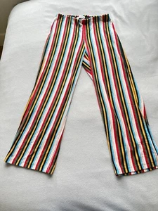Urban Outfitters Hose Damen klein gestreift knöchelhoch Taille Pull On Frottee Strick - Bild 1 von 8