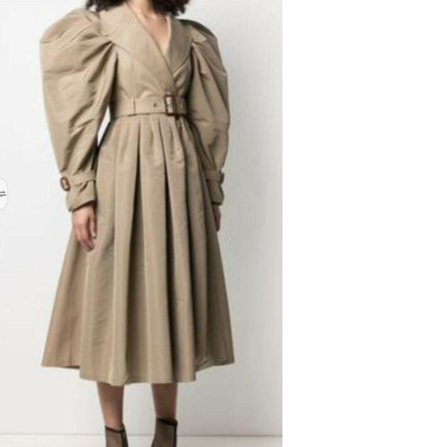 Trench coat donna Alexander McQUEEN maniche a sbuffo linea A beige 40 USATOone Gi