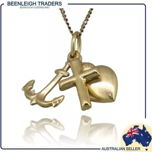 Yellow Gold FAITH, HOPE & CHARITY CHARM Guaranteed Genuine 9ct Gold - Picture 1 of 10