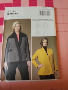 Giacca Butterick B6110 modello avvolgente anteriore taglia XXL 1X 2X 3X 4X 5X 6X NON TAGLIATA - Foto 1 di 2