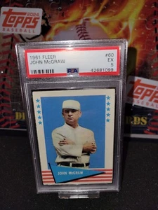 1961 Fleer #60 John McGraw New York Giants HOF Baseball Card PSA 5 - Picture 1 of 2