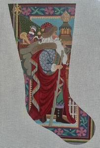 Peter Ashe Hand Painted Needlepoint Canvas St Nick & Onion Dome 19” - Picture 1 of 8