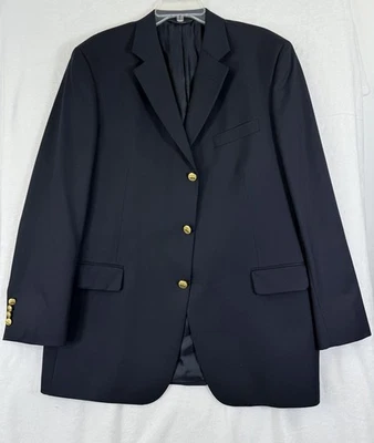 Blazer Brooks Brothers 44L Azul Marino Hombre’s 100% Lana Dorado Botones 346 Chaqueta Foto 1 de 4