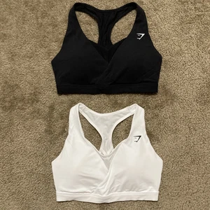 Gymshark Women's Crossover Sports Bra *BUNDLE OF 2* Black & White Size Small - Picture 1 of 13