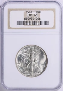 1944 Silver Walking Liberty Half Dollar 50C NCG MS66 Lustrous Beauty ! - Picture 1 of 2