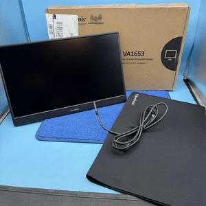 ViewSonic VA1653 16" FHD IPS Portable Monitor Built-in Stand, USB C, - Picture 1 of 4