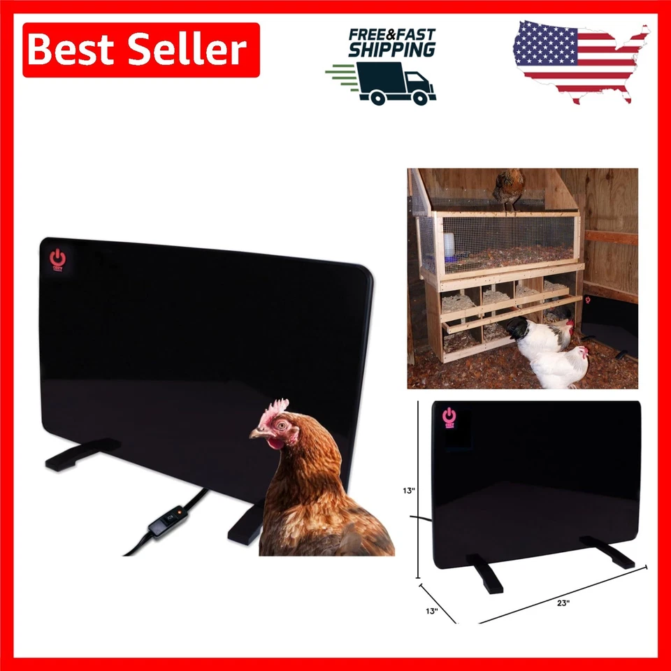 200W Flat-Panel Chicken Coop Heater with Thermal Protector - Safe & Effective - Image 1 of 4
