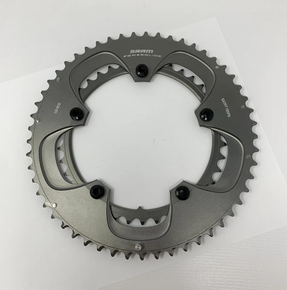 SRAM Powerglide 53/39T 130 BCD 10 Speed Chainring - New Take Offs - Image 1 of 4