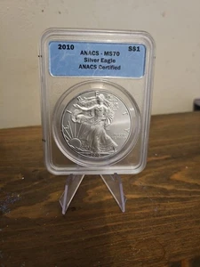 Silver Eagle 2010 1oz Coin ANACS CERTIFIED MS70 - Picture 1 of 2