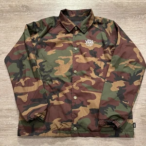 Vans Jacket Youth Boys Medium Camouflage Camo Snap Button Skate Skater Outdoor - Picture 1 of 8