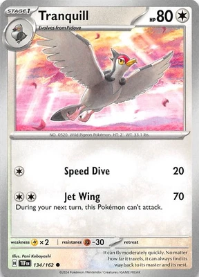 Tranquill 134/162 SV05 Temporal Forces Pokemon 007714 - Image 1 of 2