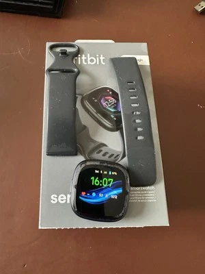 Fitbit Sense 2 Activity Tracker - Carbon/Graphite Stainless Steel navy wristband - Image 1 of 4