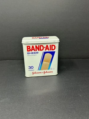 Vintage 1990 Johnson & Johnson BAND-AID Metal Tin Box Empty C0 - Image 1 of 4