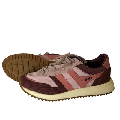 Tênis feminino Gola Daytona 6 rosa borgonha retrô camurça tênis de náilon - Imagem 1 de 4